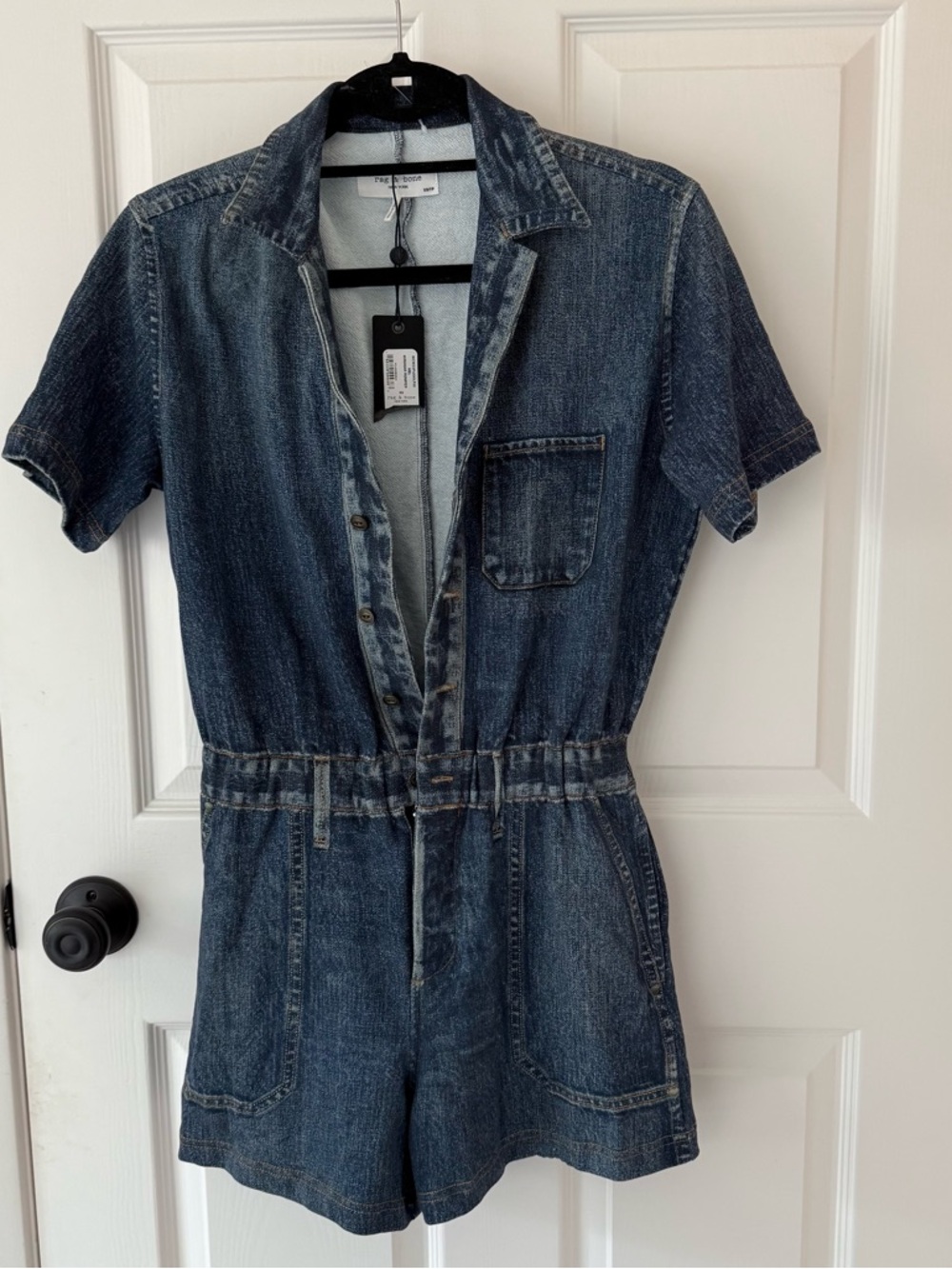NWT! Rag & Bone Terry Denim Printed Mel Miramar Romper with shorts Women's XS - Picture 6 of 10